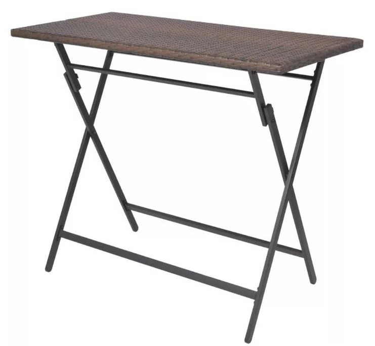 Table Bar Rectangulaire Et 4 Chaises De Jardin Résine Tressée Marron Klark 6 Table Bar Rectangulaire Et 4 Chaises De Jardin Résine Tressée Marron Klark – Image 4