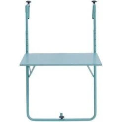 Table De Balcon Rabattable En Acier - 60 X 78 X 86-101 Cm - Bleu -Mobilier De Jardin table de balcon rabattable en acier 60 x 78 x 86 101 cm bleu 3612408408981 728841