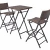 Table De Bar Carrée Et 2 Chaises De Jardin Résine Tressée Marron Klark -Mobilier De Jardin table de bar carree et 2 chaises de jardin resine tressee marron klark 3666722578639 260072