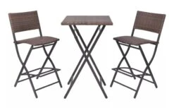Table De Bar Carrée Et 2 Chaises De Jardin Résine Tressée Marron Klark -Mobilier De Jardin table de bar carree et 2 chaises de jardin resine tressee marron klark 3666722578639 260074