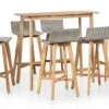 Table De Bar Et 6 Chaises De Jardin Acacia Massif Clair Et Résine Tressée Gris Vidot 2 Table De Bar Et 6 Chaises De Jardin Acacia Massif Clair Et Résine Tressée Gris Vidot -Mobilier De Jardin table de bar et 6 chaises de jardin acacia massif clair et resine tressee gris vidot 8718475614616 262896