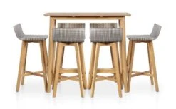 Table De Bar Et 6 Chaises De Jardin Acacia Massif Clair Et Résine Tressée Gris Vidot 10 Table De Bar Et 6 Chaises De Jardin Acacia Massif Clair Et Résine Tressée Gris Vidot -Mobilier De Jardin table de bar et 6 chaises de jardin acacia massif clair et resine tressee gris vidot 8718475614616 262898