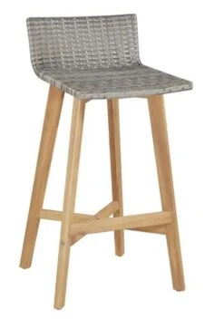 Table De Bar Et 6 Chaises De Jardin Acacia Massif Clair Et Résine Tressée Gris Vidot -Mobilier De Jardin table de bar et 6 chaises de jardin acacia massif clair et resine tressee gris vidot 8718475614616 262901