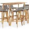 Table De Bar Et 8 Chaises De Jardin Acacia Massif Clair Et Résine Tressée Gris Vidot 1 Table De Bar Et 8 Chaises De Jardin Acacia Massif Clair Et Résine Tressée Gris Vidot -Mobilier De Jardin table de bar et 8 chaises de jardin acacia massif clair et resine tressee gris vidot 8718475614630 262933