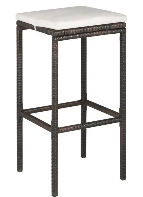 Table De Bar Rectangulaire Et 2 Tabourets De Jardin Résine Tressée Marron Klark 6 Table De Bar Rectangulaire Et 2 Tabourets De Jardin Résine Tressée Marron Klark – Image 4