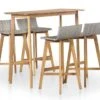 Table De Bar Rectangulaire Et 4 Chaises De Jardin Acacia Massif Clair Et Résine Tressée Gris Vidot -Mobilier De Jardin table de bar rectangulaire et 4 chaises de jardin acacia massif clair et resine tressee gris vidot 3666722577441 262912