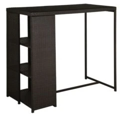 Table De Bar Rectangulaire Et 4 Tabourets De Jardin Résine Tressée Marron Klark 6 Table De Bar Rectangulaire Et 4 Tabourets De Jardin Résine Tressée Marron Klark -Mobilier De Jardin table de bar rectangulaire et 4 tabourets de jardin resine tressee marron klark 8718475612568 264220