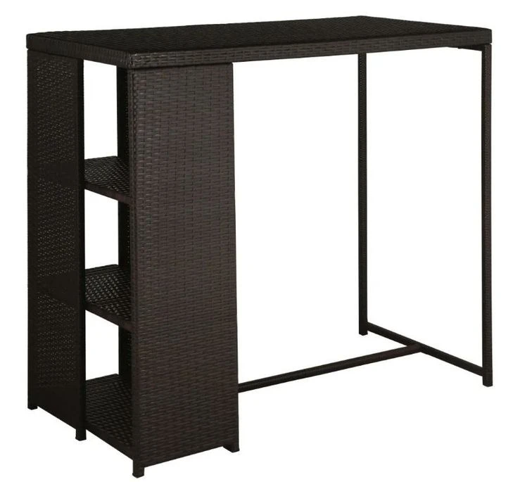 Table De Bar Rectangulaire Et 4 Tabourets De Jardin Résine Tressée Marron Klark 4 Table De Bar Rectangulaire Et 4 Tabourets De Jardin Résine Tressée Marron Klark – Image 2