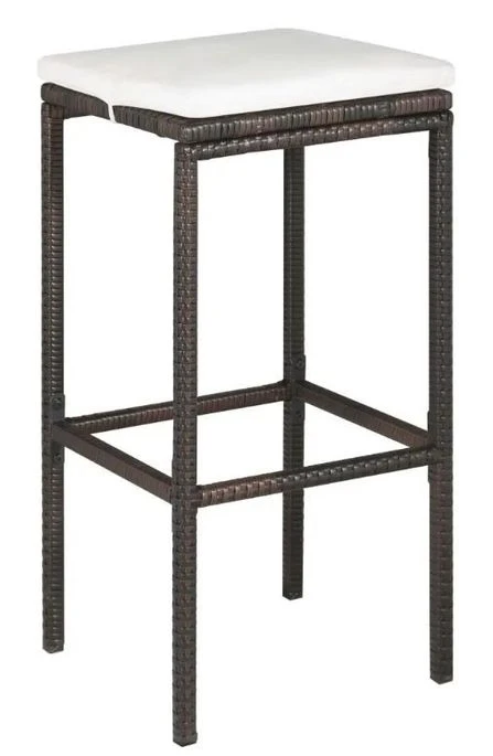 Table De Bar Rectangulaire Et 4 Tabourets De Jardin Résine Tressée Marron Klark 5 Table De Bar Rectangulaire Et 4 Tabourets De Jardin Résine Tressée Marron Klark – Image 3