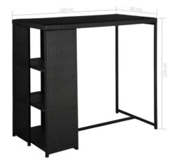 Table De Bar Rectangulaire Et 4 Tabourets De Jardin Résine Tressée Noir Klark -Mobilier De Jardin table de bar rectangulaire et 4 tabourets de jardin resine tressee noir klark 3666722577779 262214