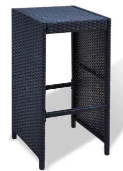 Table De Bar Rectangulaire Et 6 Tabourets De Jardin Résine Tressée Noir Boo -Mobilier De Jardin table de bar rectangulaire et 6 tabourets de jardin resine tressee noir boo 8718475960379 262536