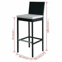 Table De Bar Rectangulaire Et 6 Tabourets De Jardin Résine Tressée Noir Klark -Mobilier De Jardin table de bar rectangulaire et 6 tabourets de jardin resine tressee noir klark 8718475501855 332160