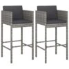 Tabourets De Bar 2 Pcs Avec Coussins Gris Résine Tressée -Mobilier De Jardin tabourets de bar 2 pcs avec coussins gris resine tressee 3666722244886 1099855