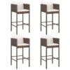 Tabourets De Bar 4 Pcs Avec Coussins Marron Résine Tressée -Mobilier De Jardin tabourets de bar 4 pcs avec coussins marron resine tressee 3666722243124 1102841