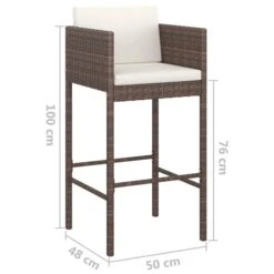 Tabourets De Bar 4 Pcs Avec Coussins Marron Résine Tressée -Mobilier De Jardin tabourets de bar 4 pcs avec coussins marron resine tressee 3666722243124 1102846