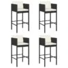 Tabourets De Bar 4 Pcs Avec Coussins Noir Résine Tressée -Mobilier De Jardin tabourets de bar 4 pcs avec coussins noir resine tressee 3666722246064 1097929
