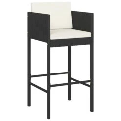 Tabourets De Bar 4 Pcs Avec Coussins Noir Résine Tressée -Mobilier De Jardin tabourets de bar 4 pcs avec coussins noir resine tressee 3666722246064 1097930