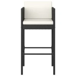 Tabourets De Bar 4 Pcs Avec Coussins Noir Résine Tressée -Mobilier De Jardin tabourets de bar 4 pcs avec coussins noir resine tressee 3666722246064 1097931