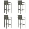 Tabourets De Bar 4 Pcs Gris Résine Tressée -Mobilier De Jardin tabourets de bar 4 pcs gris resine tressee 3666722354783 943938