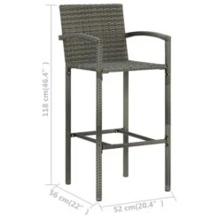 Tabourets De Bar 4 Pcs Gris Résine Tressée -Mobilier De Jardin tabourets de bar 4 pcs gris resine tressee 3666722354783 943945