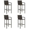 Tabourets De Bar 4 Pcs Marron Résine Tressée -Mobilier De Jardin tabourets de bar 4 pcs marron resine tressee 3666722354806 943922