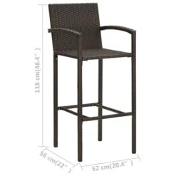 Tabourets De Bar 4 Pcs Marron Résine Tressée -Mobilier De Jardin tabourets de bar 4 pcs marron resine tressee 3666722354806 943929
