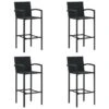 Tabourets De Bar 4 Pcs Noir Résine Tressée -Mobilier De Jardin tabourets de bar 4 pcs noir resine tressee 3666722354790 943930