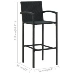 Tabourets De Bar 4 Pcs Noir Résine Tressée 17 Tabourets De Bar 4 Pcs Noir Résine Tressée -Mobilier De Jardin tabourets de bar 4 pcs noir resine tressee 3666722354790 943937