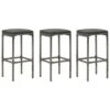 Tabourets De Bar Avec Coussins 3 Pcs Gris Résine Tressée -Mobilier De Jardin tabourets de bar avec coussins 3 pcs gris resine tressee 3666722354899 943850