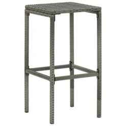 Tabourets De Bar Avec Coussins 3 Pcs Gris Résine Tressée -Mobilier De Jardin tabourets de bar avec coussins 3 pcs gris resine tressee 3666722354899 943852