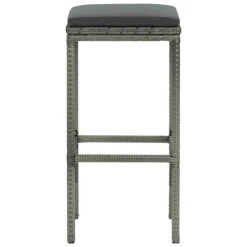 Tabourets De Bar Avec Coussins 3 Pcs Gris Résine Tressée -Mobilier De Jardin tabourets de bar avec coussins 3 pcs gris resine tressee 3666722354899 943853