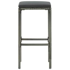 Tabourets De Bar Avec Coussins 3 Pcs Gris Résine Tressée -Mobilier De Jardin tabourets de bar avec coussins 3 pcs gris resine tressee 3666722354899 943854