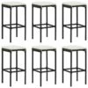 Tabourets De Bar Avec Coussins 6 Pcs Noir Résine Tressée -Mobilier De Jardin tabourets de bar avec coussins 6 pcs noir resine tressee 3666722354844 943890