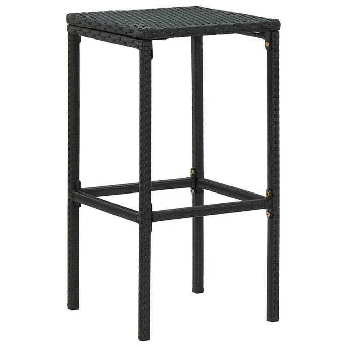 Tabourets De Bar Avec Coussins 6 Pcs Noir Résine Tressée 5 Tabourets De Bar Avec Coussins 6 Pcs Noir Résine Tressée – Image 3