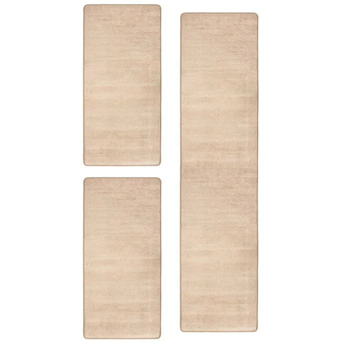 Tapis De Lit Shaggy Poils Longs 3 Pcs Beige 4 Tapis De Lit Shaggy Poils Longs 3 Pcs Beige – Image 2