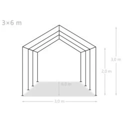 Tente De Rangement PE 3 X 6 M Blanc -Mobilier De Jardin tente de rangement pe 3 x 6 m blanc 8719883822563 1278800