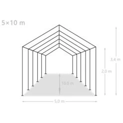 Tente De Rangement PE 5 X 10 M Blanc -Mobilier De Jardin tente de rangement pe 5 x 10 m blanc 8718475619260 1270528
