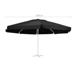 Tissu De Remplacement Pour Parasol D'extérieur Noir 600 Cm -Mobilier De Jardin tissu de remplacement pour parasol d exterieur noir 600 cm 3666722609593 1166286