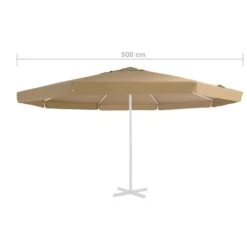 Tissu De Remplacement Pour Parasol D'extérieur Taupe 500 Cm -Mobilier De Jardin tissu de remplacement pour parasol d exterieur taupe 500 cm 3666722882606 1166258