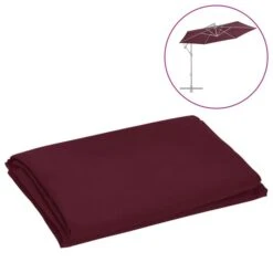 Tissu De Remplacement Pour Parasol Déporté Rouge Bordeaux 300cm