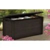 TOOD Malle De Rangement En Résine - 300 L - Marron Aspect Bois - 120 X 46 X 58 Cm -Mobilier De Jardin tood malle de rangement en resine 300 l marron aspect bois 120 x 46 x 58 cm 8019053046639 515675