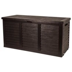 TOOD Malle De Rangement En Résine - 306 L - 119x52x58 Cm - Marron Anthracite