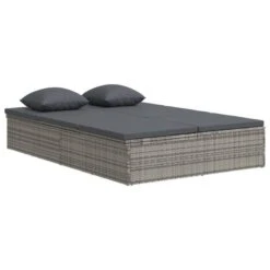 Transat Convertible Avec Coussin Résine Tressée Gris Foncé -Mobilier De Jardin transat convertible avec coussin resine tressee gris fonce 3666722124782 1345163