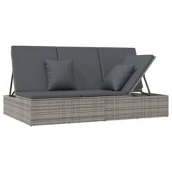 Transat Convertible Avec Coussin Résine Tressée Gris Foncé -Mobilier De Jardin transat convertible avec coussin resine tressee gris fonce 3666722124782 1345165
