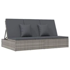 Transat Convertible Avec Coussin Résine Tressée Gris Foncé -Mobilier De Jardin transat convertible avec coussin resine tressee gris fonce 3666722124782 1345166