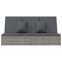 Transat Convertible Avec Coussin Résine Tressée Gris Foncé -Mobilier De Jardin transat convertible avec coussin resine tressee gris fonce 3666722124782 1345167