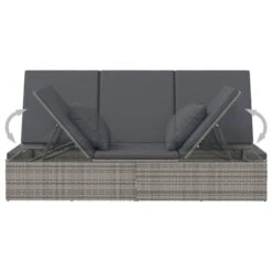 Transat Convertible Avec Coussin Résine Tressée Gris Foncé -Mobilier De Jardin transat convertible avec coussin resine tressee gris fonce 3666722124782 1345169