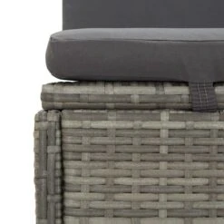 Transat Convertible Avec Coussin Résine Tressée Gris Foncé -Mobilier De Jardin transat convertible avec coussin resine tressee gris fonce 3666722124782 1345171