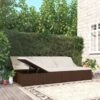 Transat Convertible Avec Coussins Résine Tressée Marron -Mobilier De Jardin transat convertible avec coussins resine tressee marron 3666722116497 1372977