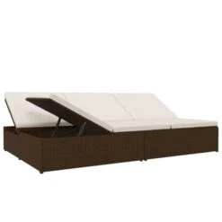 Transat Convertible Avec Coussins Résine Tressée Marron -Mobilier De Jardin transat convertible avec coussins resine tressee marron 3666722116497 1372980